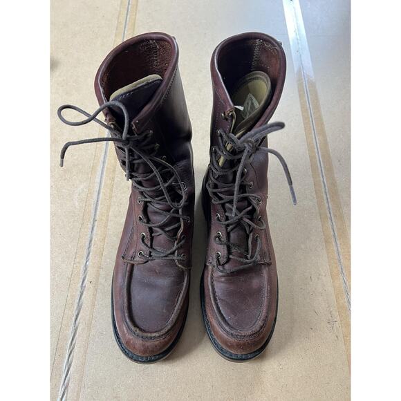 Combat Boots Mens Size 9 Brown Leather Lace Up Mid Calf Workwear Lined main image 4
